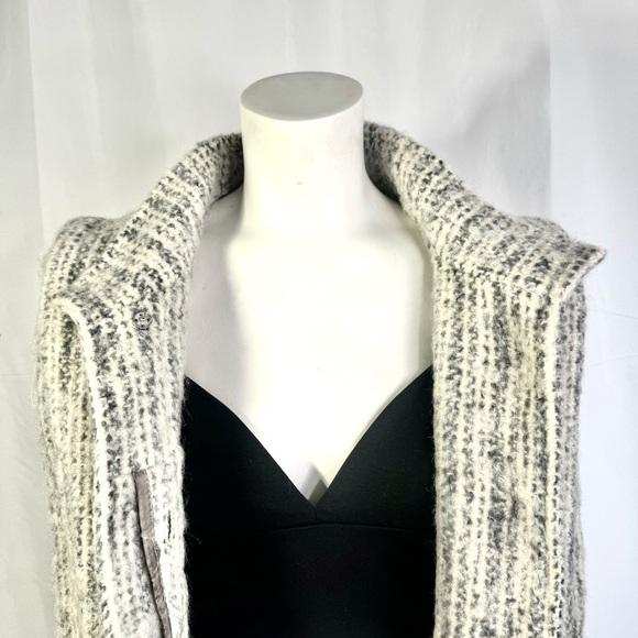 PIERRE DESMARAIS WINTER WOOL COAT WHITE GREY TRENCH COAT VINTAGE MADE IN CANADA - Picture 9 of 15